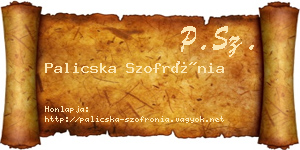 Palicska Szofrónia névjegykártya